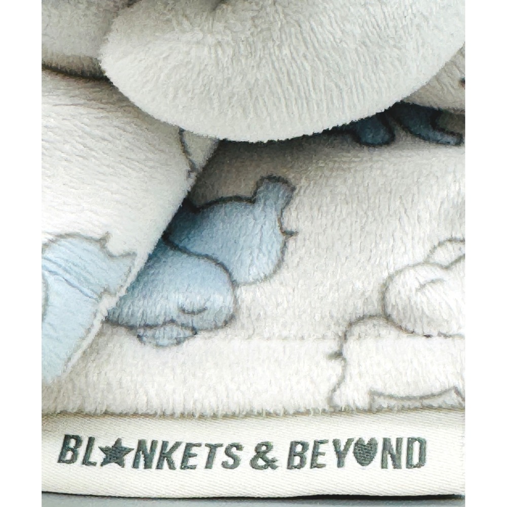 Blankets Beyond Elephant Lovey Security Blanket Blue White Plush 2018 12 inch - Picture 4 of 7